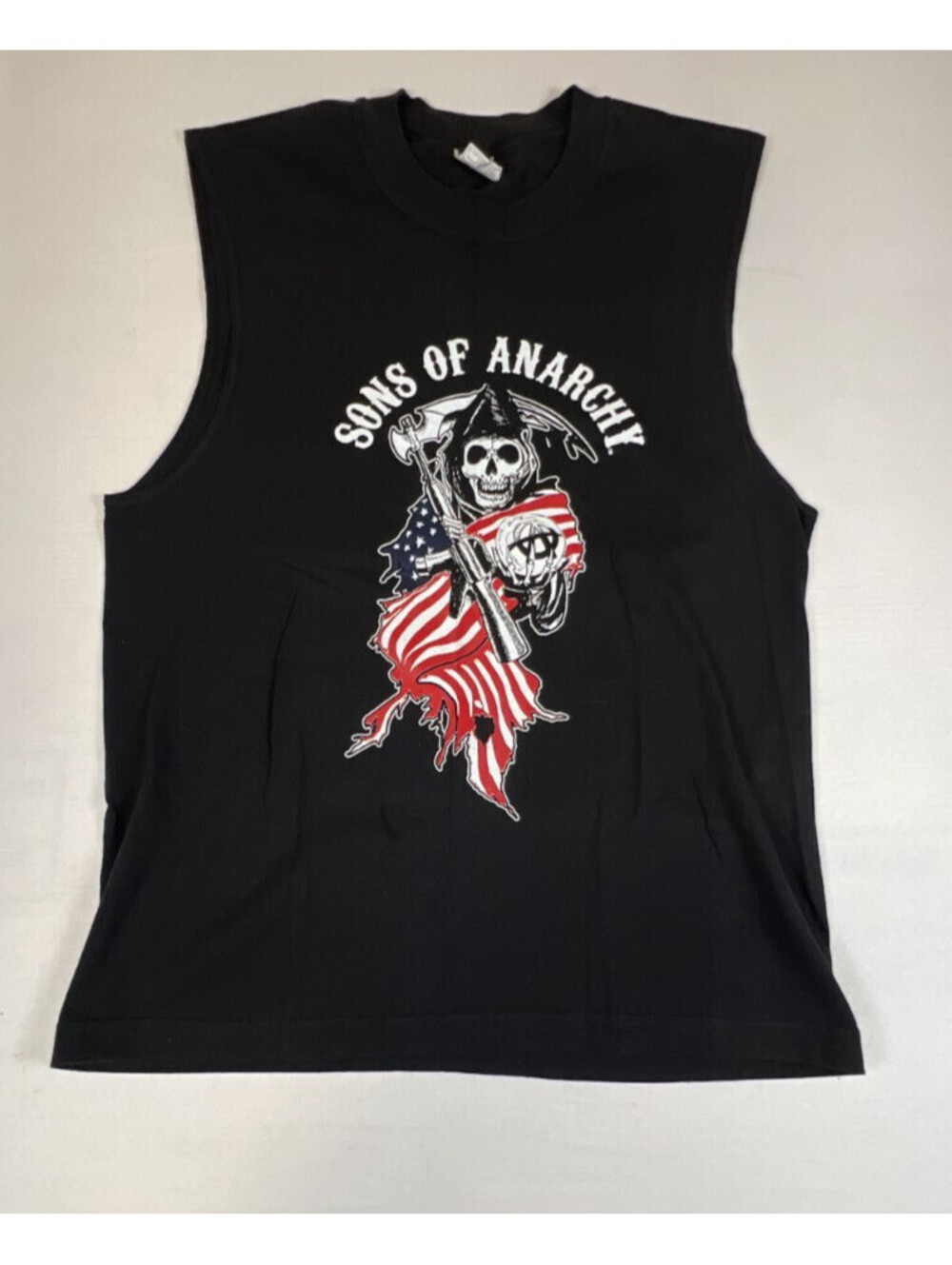 Sons of Anarchy Men M Black Graphic Sleeveless Tank Top Biker Shirt